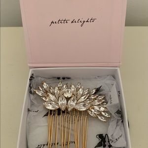 Gold and Swarovski Crystal Wedding Hair Comb